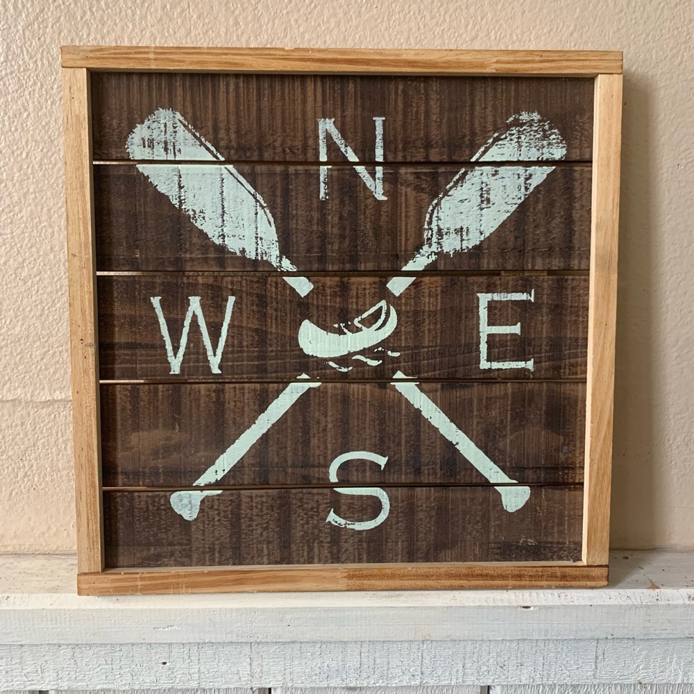 Coastal Beach Style Paddle Board Paddle Sign - ocean beach Lake decoration